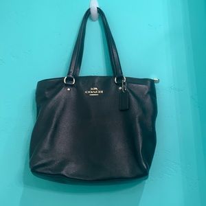 Coach Black Leather Shoulder Bag